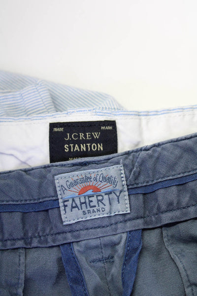 J Crew Faherty Mens Stanton Khaki Shorts Blue Cotton Size 33 Lot 2