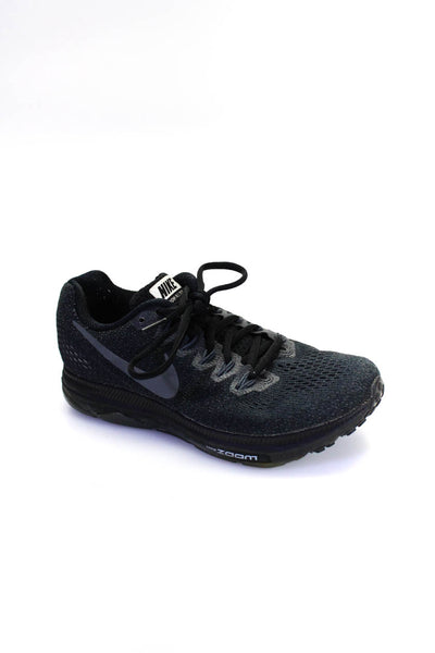 Nike Womens Lace Up Knit Zoom All Out Running Sneakers Black Gray Size 7.5