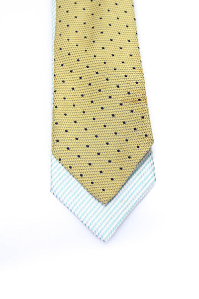 Faconnable Ermenegildo Zegna Mens Silk Neckties Yellow Green Lot 2