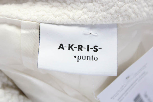 Akris Punto Womens Textured Knit Mini Pencil Skirt White Size 8