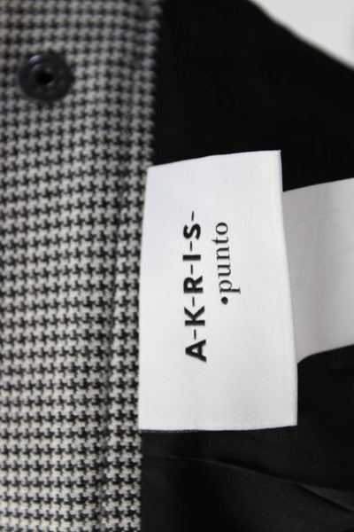 Akris Punto Womens Houndstooth Pencil Skirt Top Blouse Set Black White Size 6 8
