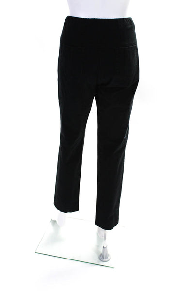 J. Mclaughlin Womens Pull On High Rise Slim Leg Pants Black Cotton Size 6