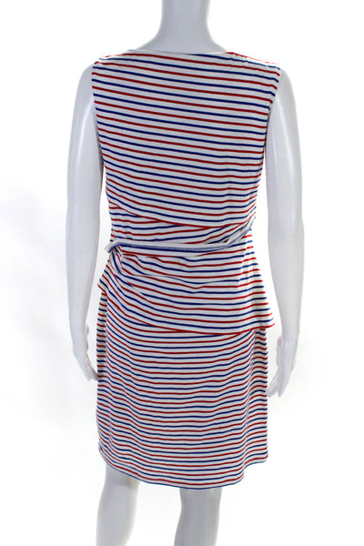 J. Mclaughlin Womens Striped Sleeveless Body Con Dress White Size Medium