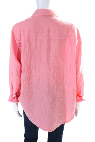Boden Womens Long Sleeves Button Down Shirt Pink Cotton Size 8