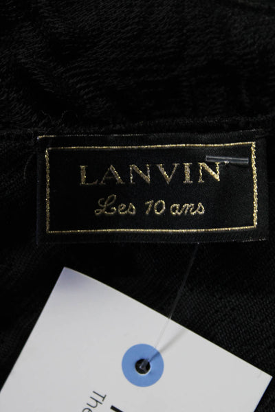 Lanvin Womens Black Textured Faux Pearls Detail Sleeveless Shift Dress Size 44