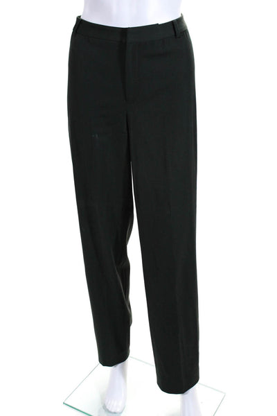 Linda Allard Ellen Tracy Womens High Rise Dress Pants Green Wool Size 6