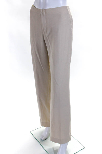 Chaiken Womens High Rise Straight Leg Dress Trousers Off White Size 8