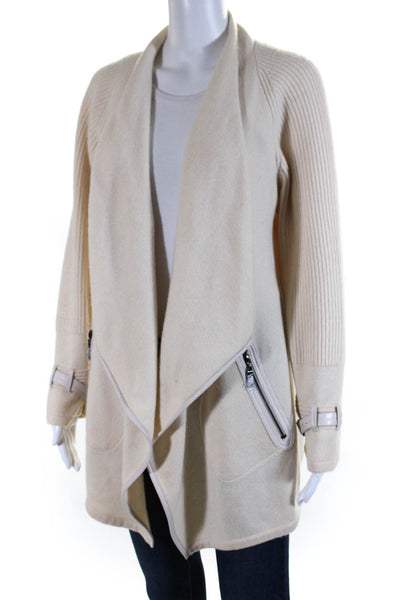 Max And Moi Womens Long Sleeves Wrap Sweater White Wool Size Extra Large