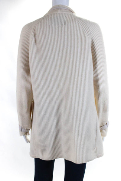 Max And Moi Womens Long Sleeves Wrap Sweater White Wool Size Extra Large