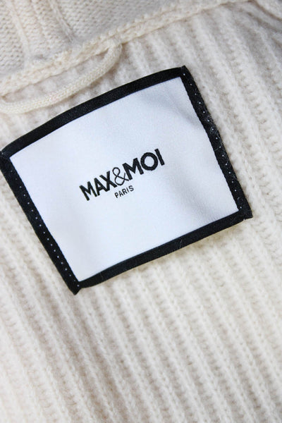 Max And Moi Womens Long Sleeves Wrap Sweater White Wool Size Extra Large