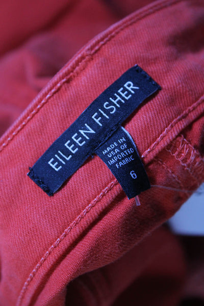 Eileen Fisher Womens Organic Cotton Five Pocket Low-Rise Skinny Jeans Red Size 6