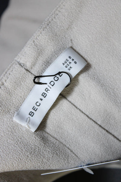 Bec & Bridge Womens V-Neck Sleeveless Button Up Tank Top Blouse Beige Size 4
