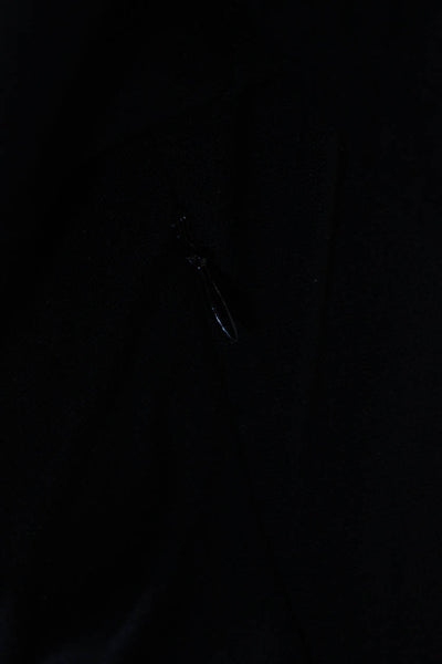 Theory Womens Jersey Knit & Satin Scoop Neck Zip Up A-Line Dress Black Size 8