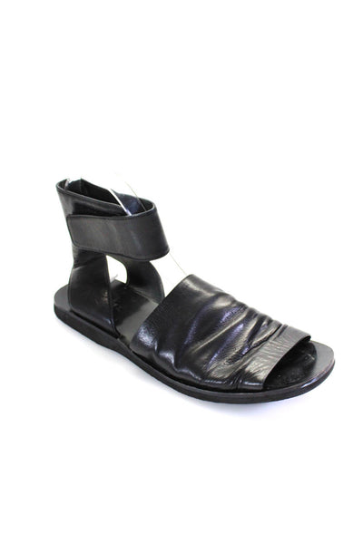 Vince Womens Leather Hook Pile Tape Strapped Slip-On Sandals Black Size 8.5