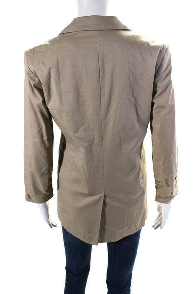 Michael Michael Kors Womens Cotton Long Sleeve One Button Blazer Khaki Size 0