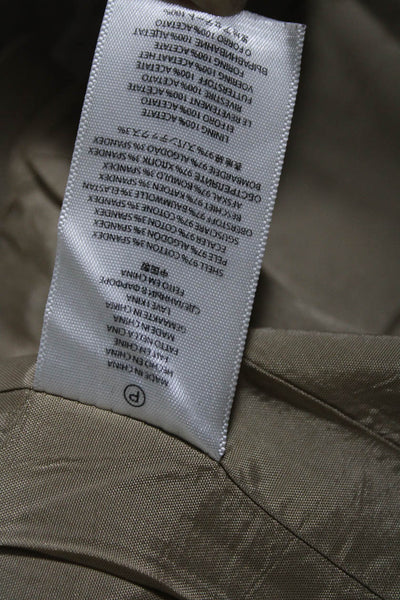 Michael Michael Kors Womens Cotton Long Sleeve One Button Blazer Khaki Size 0