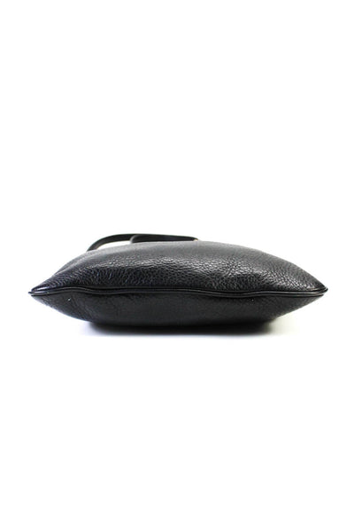 Michael Kors Womens Leather Adjustable Strap Zip Up Shoulder Bag Purse Black