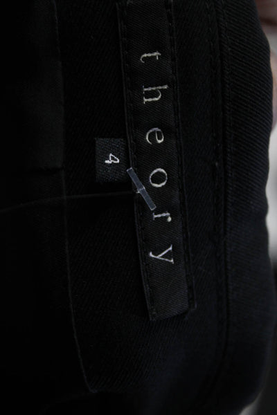 Theory Womens Long Sleeve Notched Lapel One Button Blazer Jacket Black Size 4