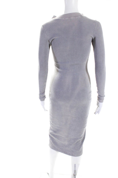 Young Fabulous & Broke Womens Long Sleeves Dress Gray Cotton Size Extra Small