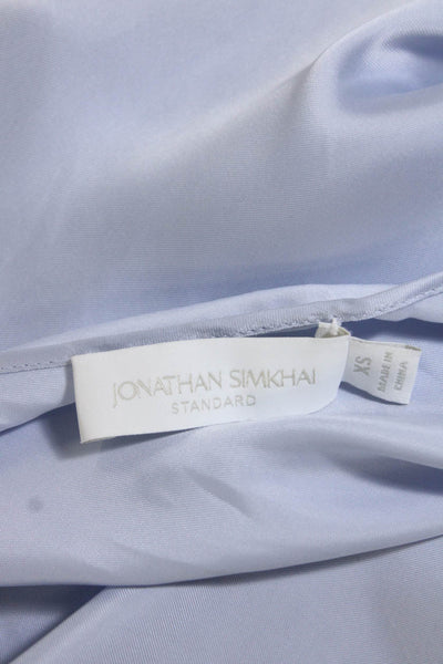 Jonathan Simkhai Womens Spaghetti Strap Slip Dress Blue Size Extra Small