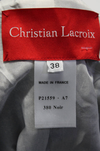 Christian Lacroix Women's Bell Sleeves Double Breast Crop Jacket Black Size 38