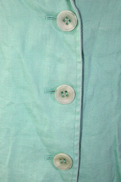 Lafayette 148 New York Women's 3/4 Sleeves Three Button Line Blazer Green Size 6