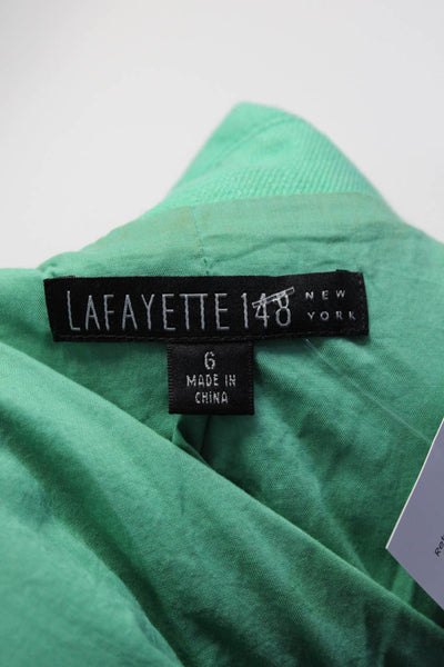 Lafayette 148 New York Women's 3/4 Sleeves Three Button Line Blazer Green Size 6