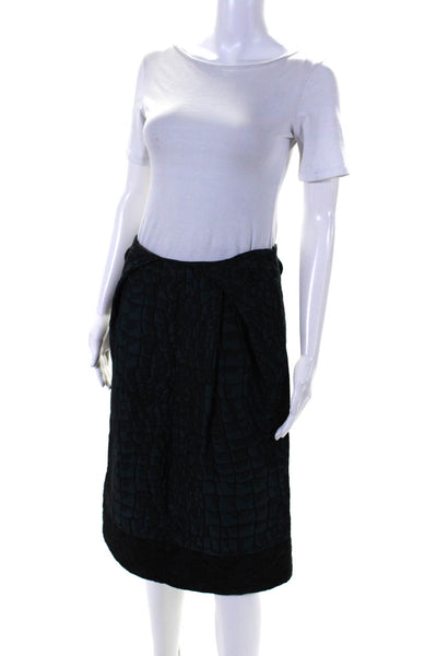 Moschino Cheap & Chic Womens Zip Closure Textured A-Line Midi Skirt Green Size 8