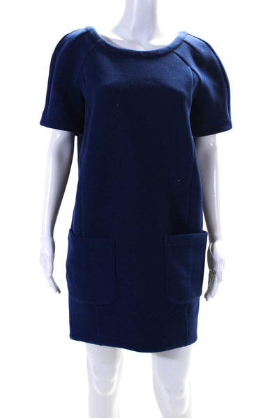 Marc By Marc Jacobs Women's  Short Sleeves A-Line Mini Dress Blue Size XS