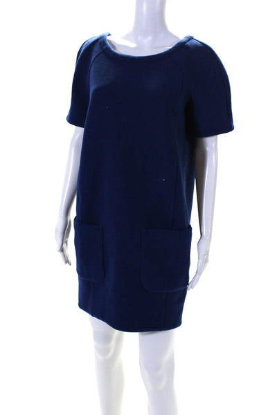 Marc By Marc Jacobs Women's  Short Sleeves A-Line Mini Dress Blue Size XS