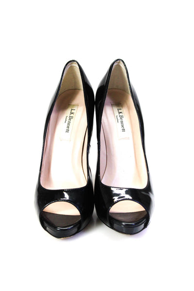 L.K. Bennett Women's Open Toe Slip-On Stiletto Party Shoe Black Size 6.5