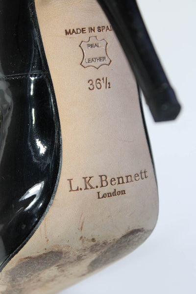 L.K. Bennett Women's Open Toe Slip-On Stiletto Party Shoe Black Size 6.5