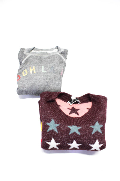 Wildfox Womens Long Sleeve Sweatshirt Sweater Gray Multicolor Size S XS Lot 2