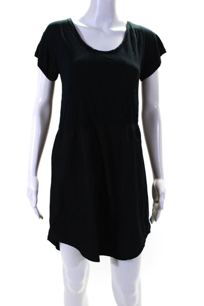 Band Of Outsiders Womens Short Sleeve Pocket Tee Shirt Dress Black Navy Size 2