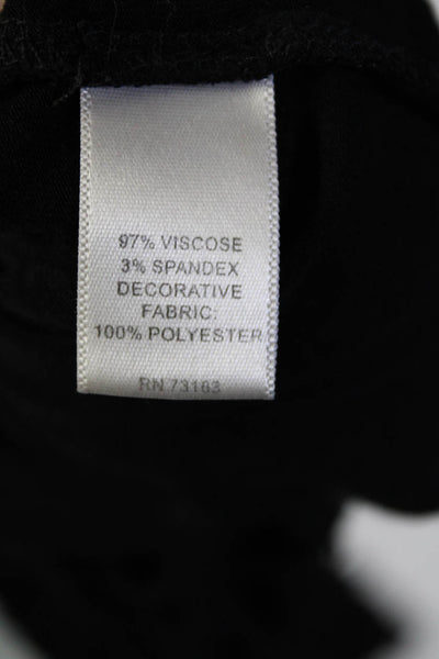 Neiman Marcus Womens Laser Cut Jersey Short Sleeve Sheath Dress Black Size Small