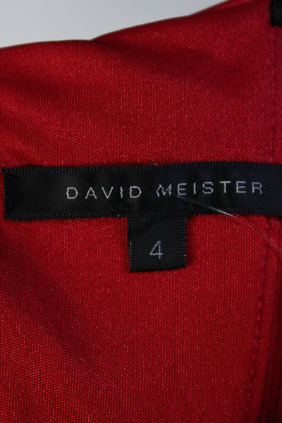 David Meister Womens Draped Strapless Matte Jersey Sheath Dress Red Size 4