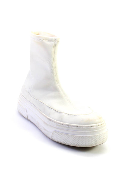 Khaite Womens Slip On Platform Knit Booties White Nylon Size 37.5