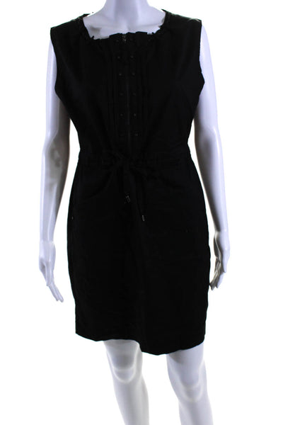 Elie Tahari Women's Sleeveless Cinch Waist A-Line Mini Dress Black Size 4