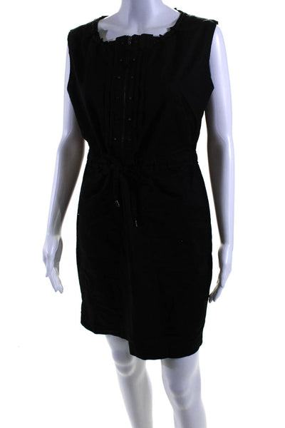 Elie Tahari Women's Sleeveless Cinch Waist A-Line Mini Dress Black Size 4