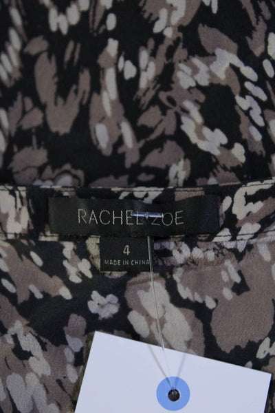 Rachel Zoe Women's Round Neck Sleeveless Tunic Blouse Black Size S
