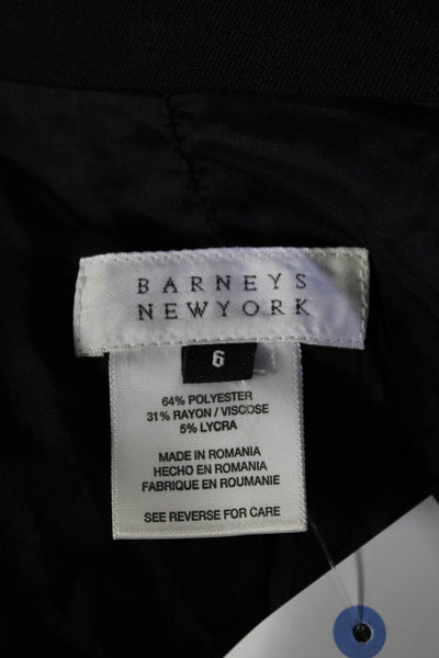 Barneys New York Women's Long Sleeves Collared Lined Blazer Black Size 6