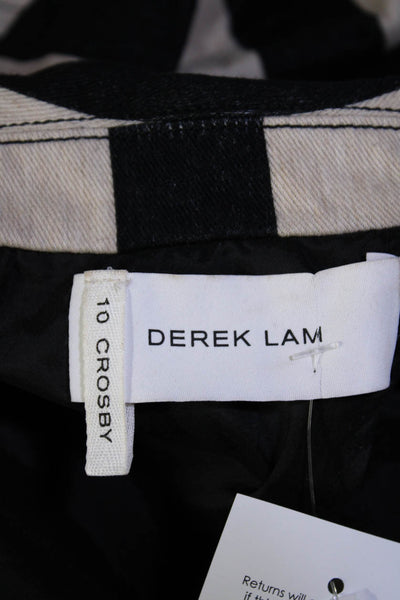 Derek Lam 10 Crosby Womens Collared Long Sleeves One Button Blazer Stripe Size P