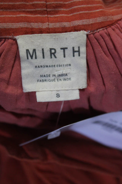 Mirth Women's Round Neck Short Sleeves A-Line Maxi Dress Orange Size S