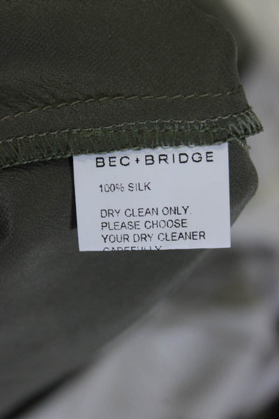 Bec & Bridge Womens Silk V-Neck Sleeveless Pullover Tank Top Blouse Green Size 4