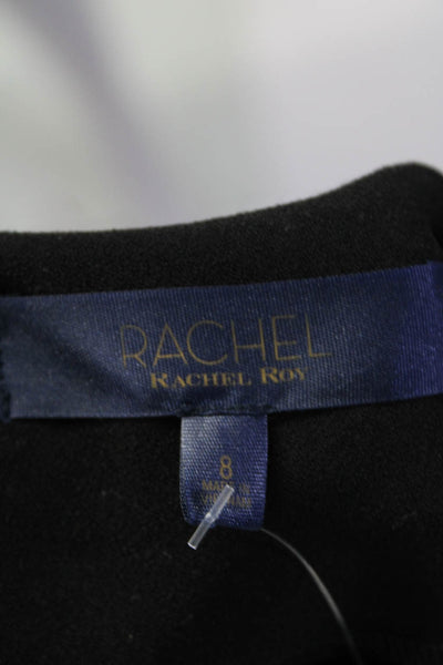 Rachel Rachel Roy Womens Pleated V-Neck Sleeveless Zip Up Dress Black Size 8