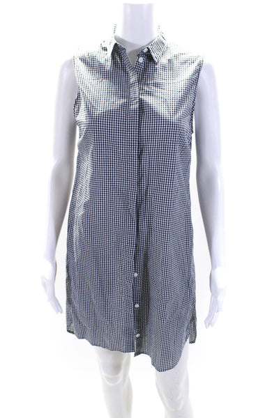 Equipment Femme Womens Cotton Check Print Button Up Shirt Dress Black Size S