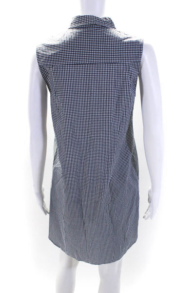 Equipment Femme Womens Cotton Check Print Button Up Shirt Dress Black Size S