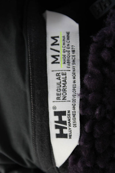 Helly Hansen Womens Fleece Full Zipper Mock Neck Jacket Purple Size Medium