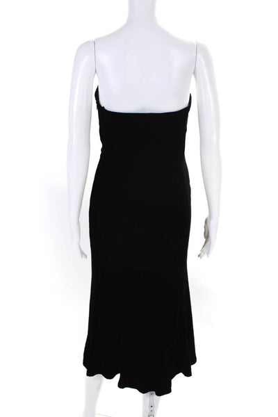 Ralph Lauren Black Label Womens Strapless Velvet Midi Dress Gown Black Size 6