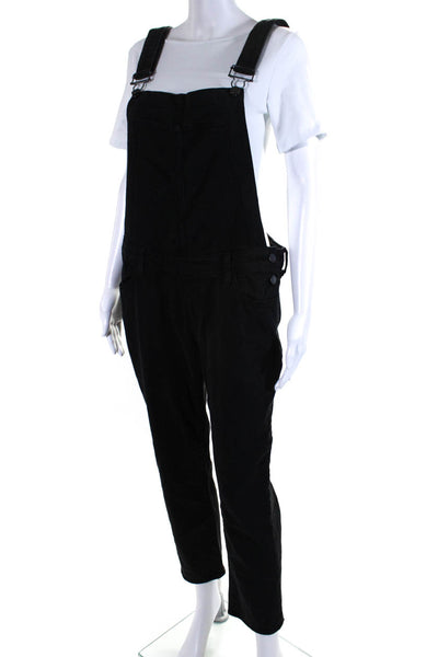 Paige Womens Cotton Buttoned Buckled Tapered Overalls Black Size EUR29